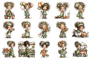 Peach Girls PNG Clipart Set, a Seasonal Illustration by OK Design (Thumbnail 3 of 6)