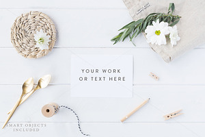 Styled stock photo - Card mockup, a Print Template by White Hart Co.