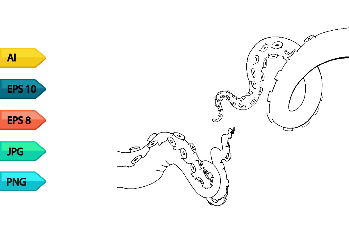 Vector sketch octopus tentacles, a Pattern Graphic by julia_musdotter (Photo 8 of 10)