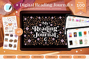 Digital Reading Journal – Orange, a Stationery Template by Aurelie Maron (Thumbnail 1 of 9)