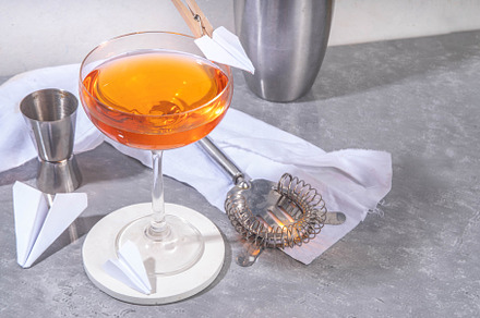 Paper plane boozy alcohol cocktail, a Food & Drink Photo by Rimma