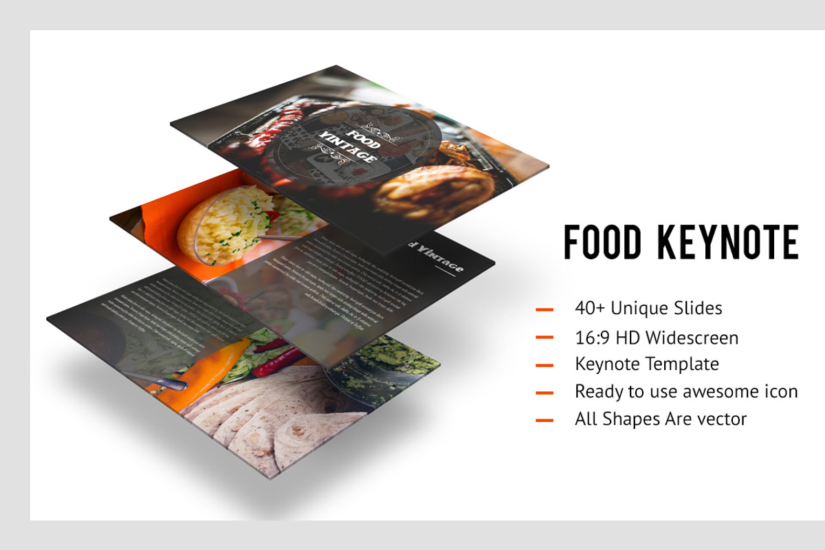 Food Vintage Keynote Template, a Presentation Template by ZAAS (Photo 1 of 12)
