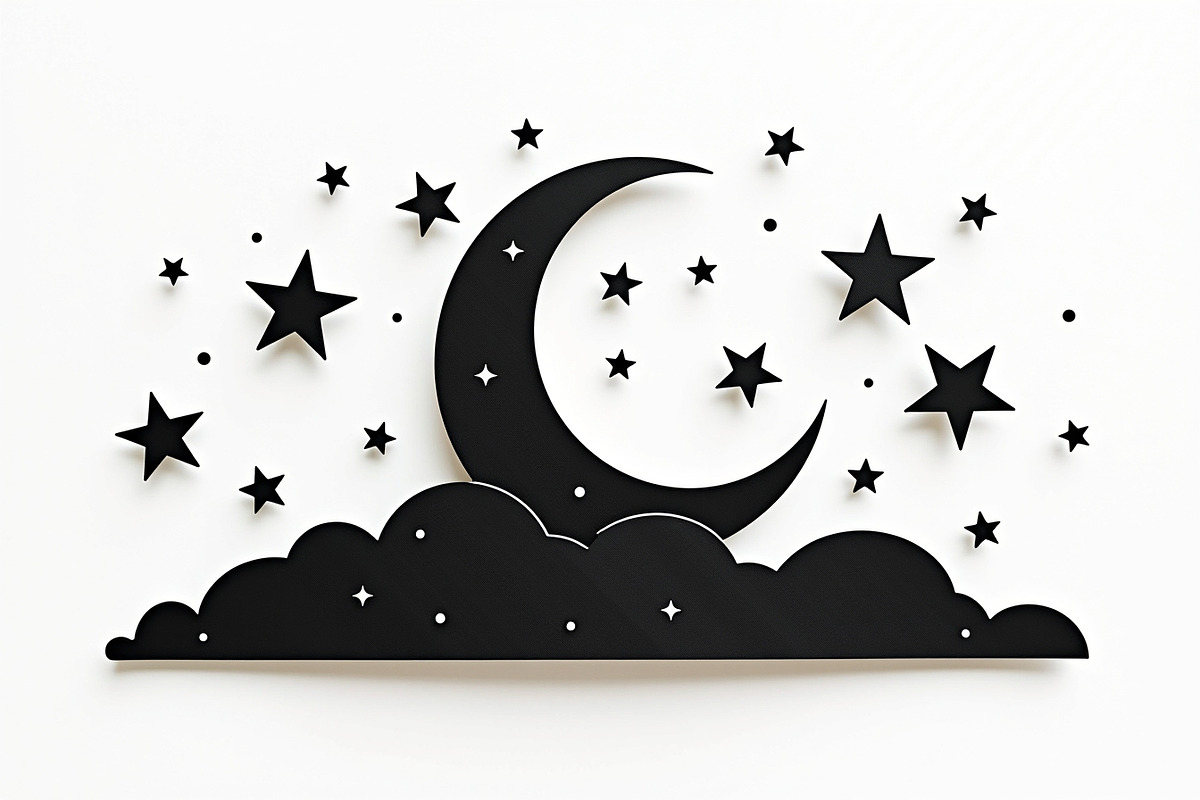 Crescent Moons and Star Silhouette, an Illustration by Amazin_art (Photo 25 of 31)