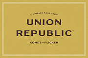 Union Republic, a Sans Serif Font by Komet & Flicker (Thumbnail 1 of 12)