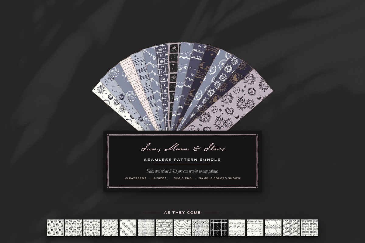 Sun, Moon & Stars Seamless Patterns, a Pattern Graphic by The October Creative (Photo 12 of 12)