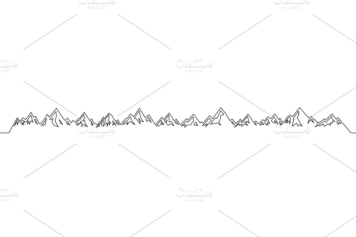 Mountain ridge outline vector. Long, an Animal Illustration by GraphiShop