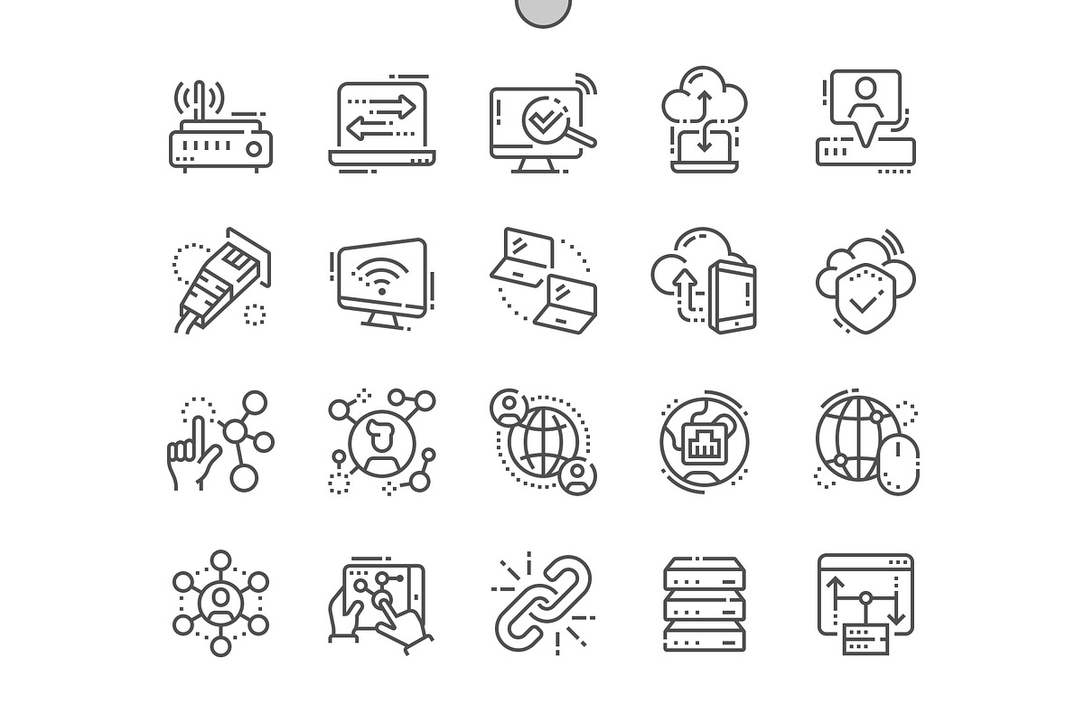 Network Line Icons, an Outline Icon by Palau