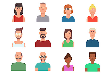 Flat vector people icons