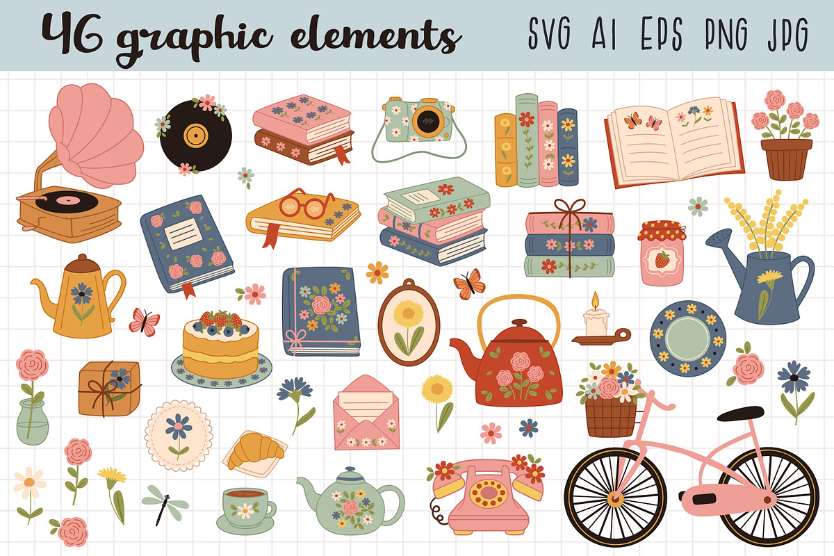 Cottagecore Vibes Vector Collection, a Decorative Illustration by NataKa (Photo 2 of 6)