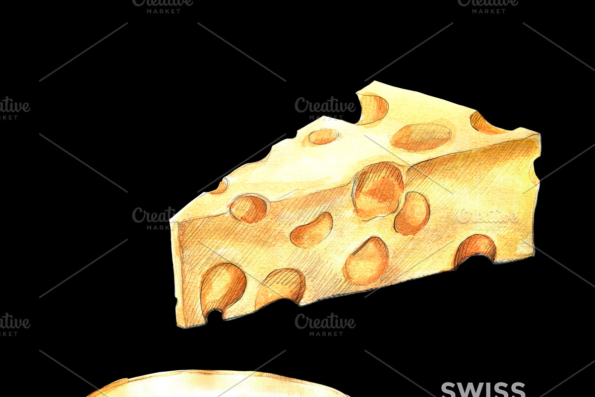 Swiss Cheese Illustrations, a Food Illustration by wedraw (Photo 2 of 4)