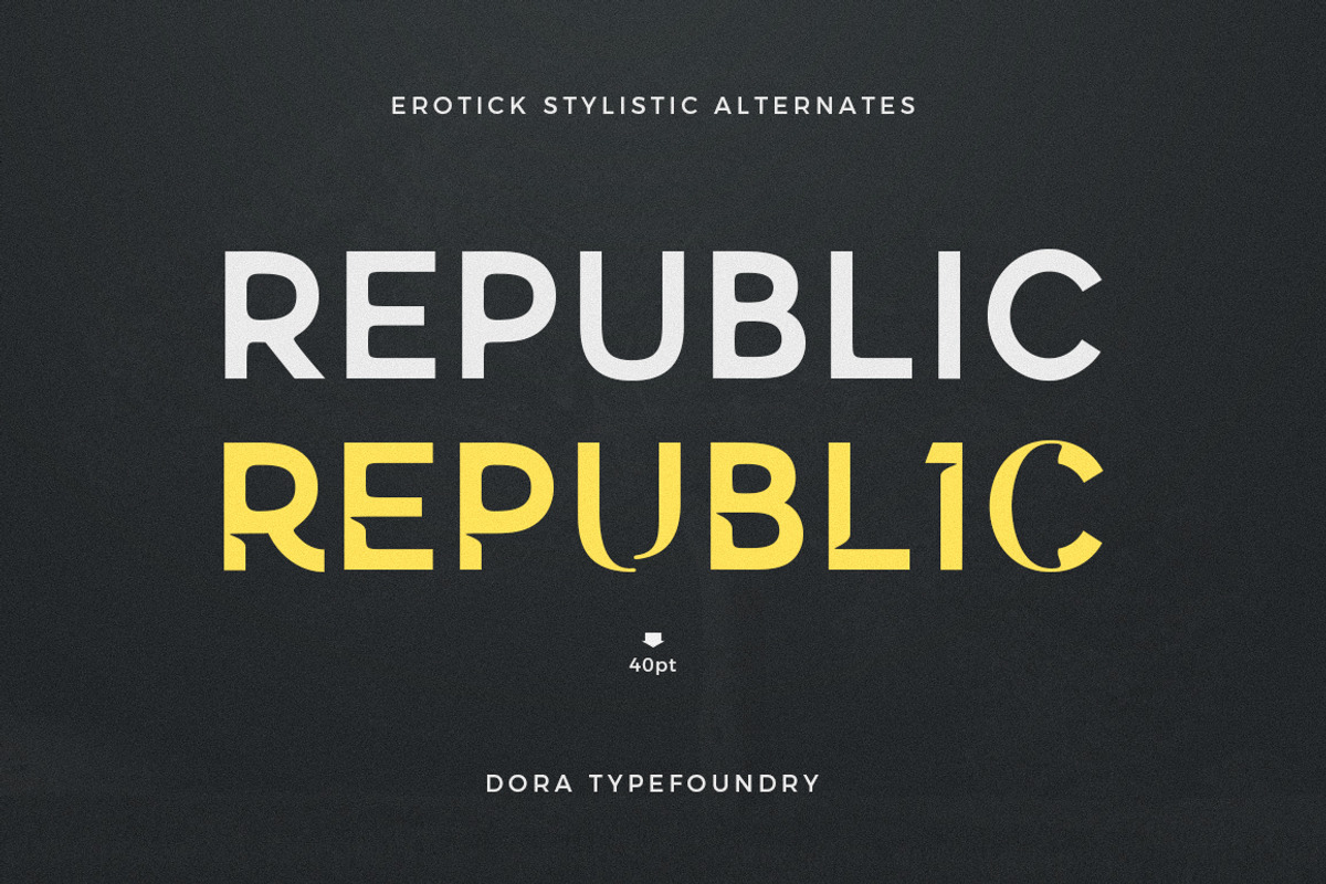 Erotick - Geometric Logo Font, a Serif Font by Dora Typefoundry (Photo 12 of 16)
