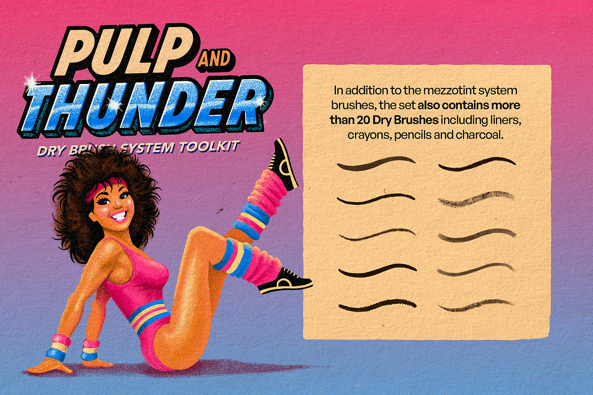 Pulp & Thunder Dry Kit (Illustrator), a Brush Add-On by G.A.R.M. Company (Photo 3 of 13)