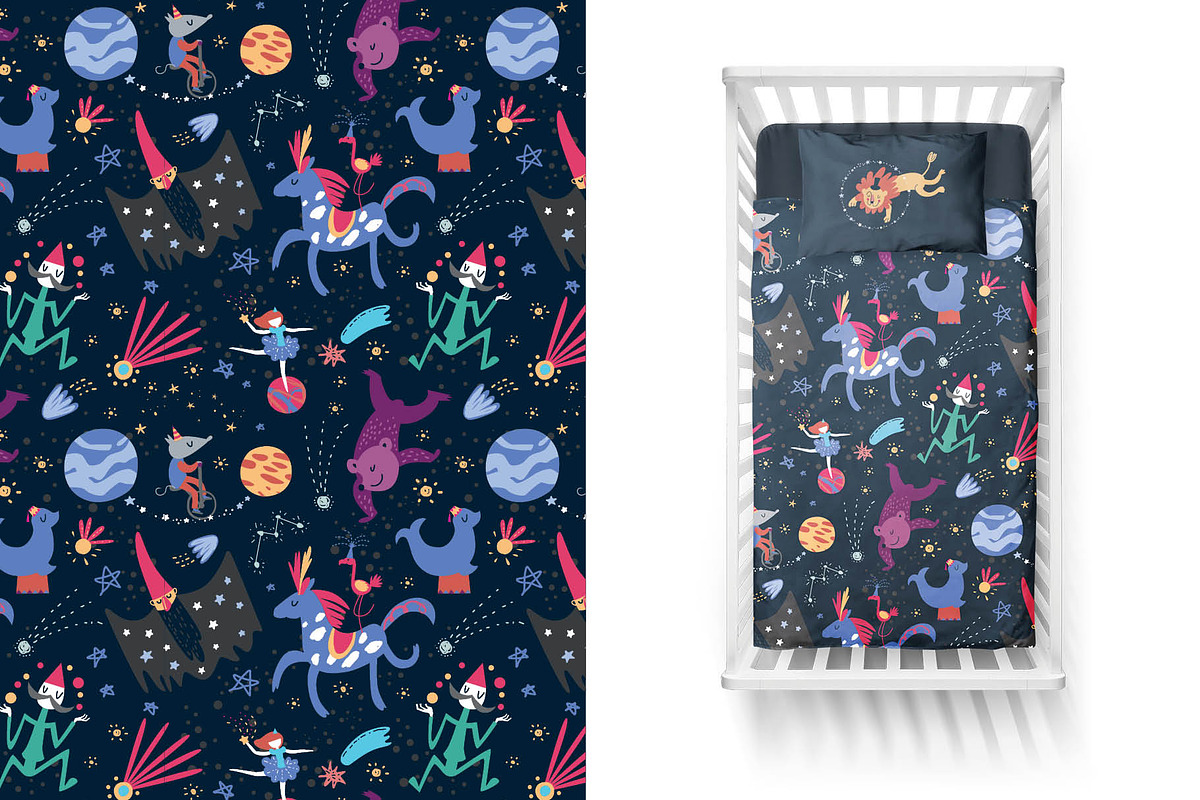 Space circus. Graphic set, an Animal Illustration by Maru_art (Photo 12 of 13)