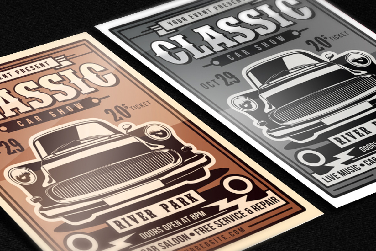 Classic Car Show Flyer, a Flyer Template by Muhamad Iqbal hidayat (Photo 4 of 4)