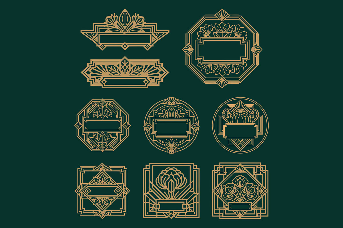 Art Deco 18 Floral Badges, a Decorative Illustration by Stanislav Kharchevskyi (Photo 2 of 3)