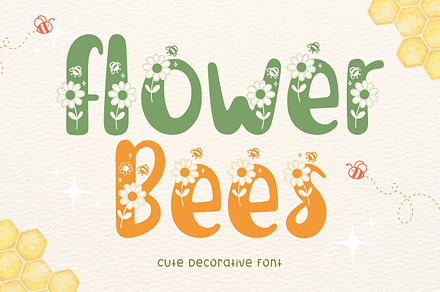 Flower Bees - Cute Display Font, a Symbol Font by AnningArts