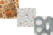 Vintage Pumpkin Coffee Digital Paper, a Pattern Graphic by FloridPrintables (Thumbnail 8 of 11)
