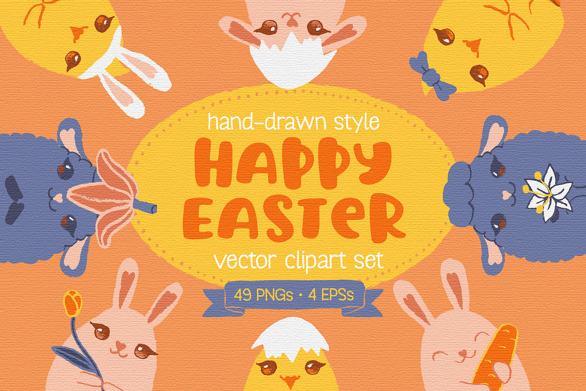 Happy Easter vector clipart, an Object Graphic by Trinibis (Photo 1 of 3)