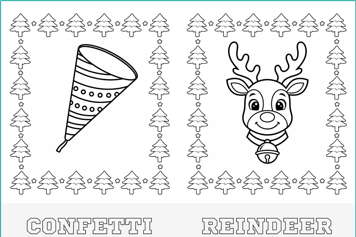 Kids Winter Holidays Coloring Pages, a Seasonal Illustration by Nuvame Arts & Designs (Photo 4 of 14)