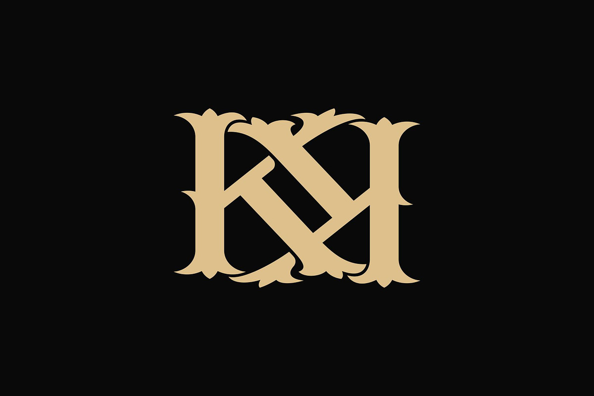 Vintage Monogram Letter KK Logo