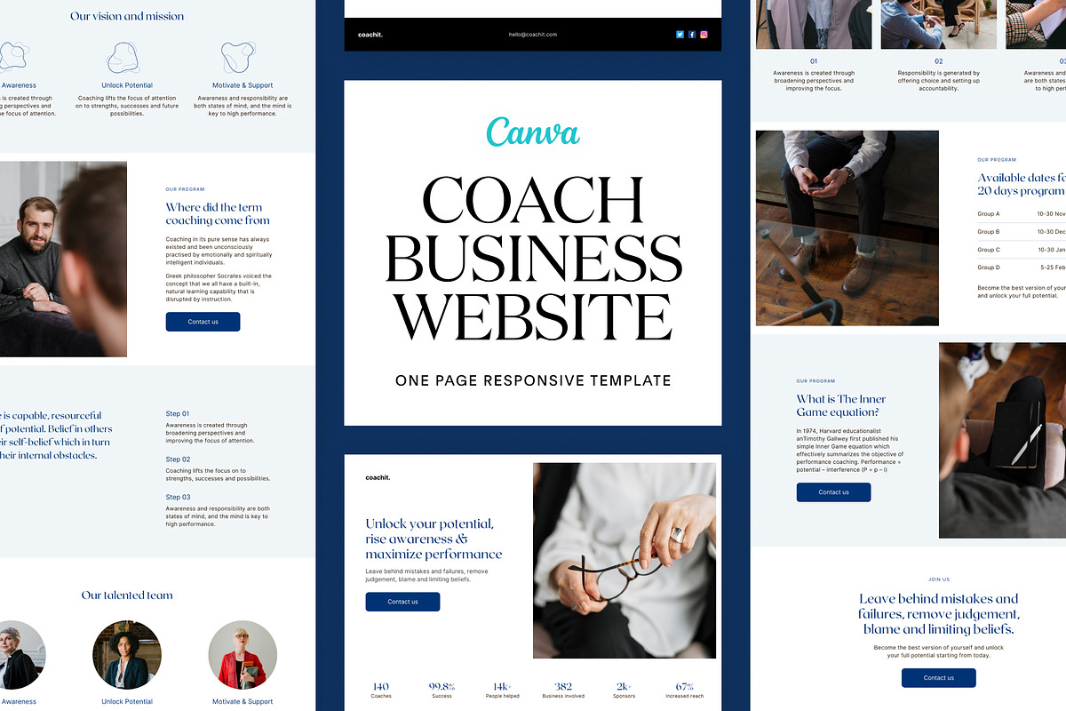 Blue Business Website Template, a Landing Page Template by Studio K (Photo 1 of 6)