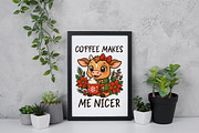 Christmas Cow Coffee Makes Me Nicer, an Illustration by Daily.Designs (Thumbnail 4 of 5)