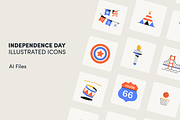 Independence Day Illustrated Icons, an Object Illustration by magictragic (Thumbnail 1 of 2)
