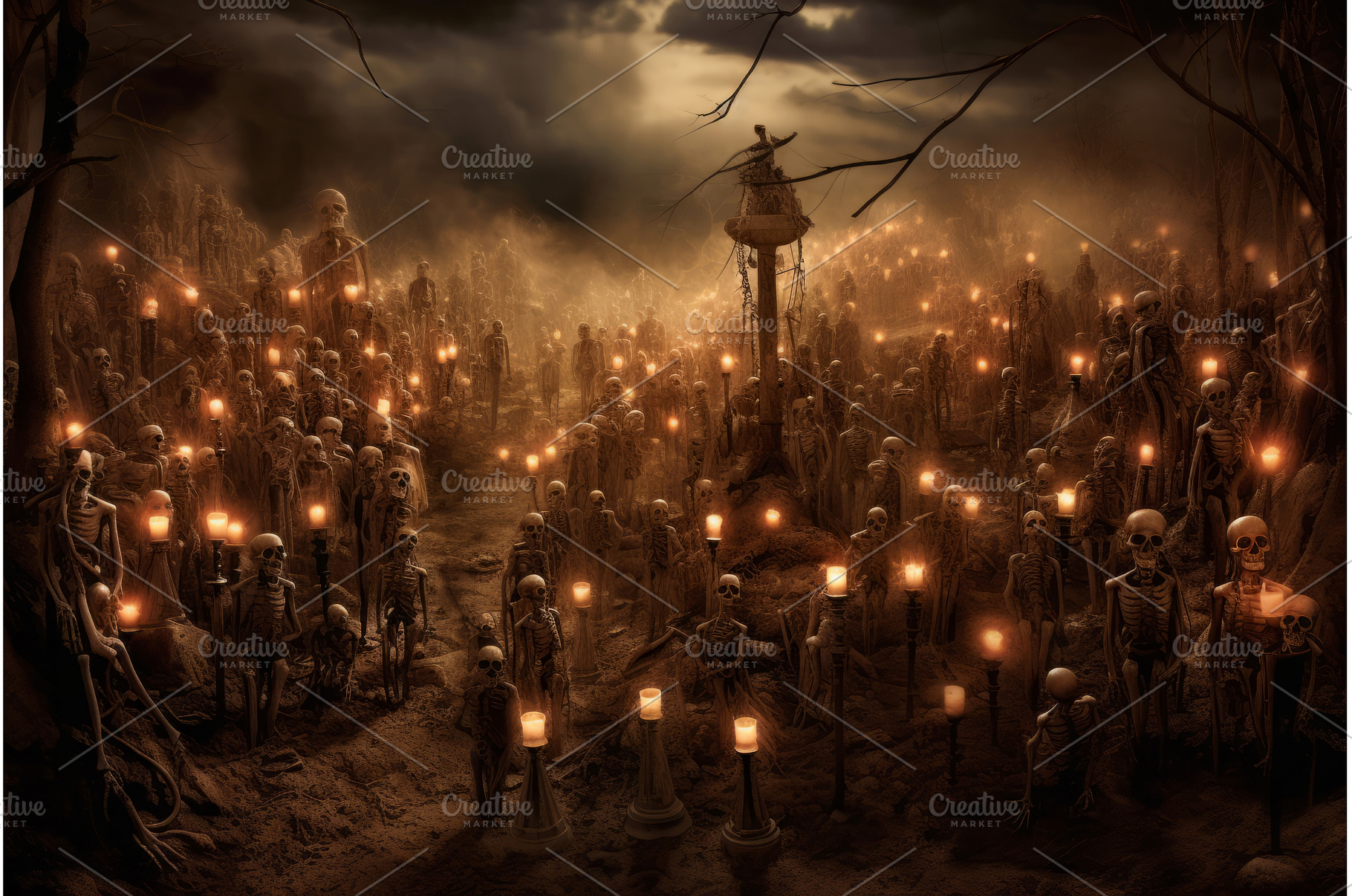 Haunting Skeletons cemetery risen, an Abstract Photo by Ylivdesign