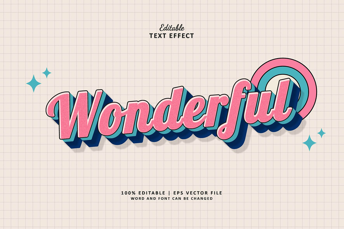 Text Effect Wonderful, a Layer Style Add-On by Navy Graphic (Photo 1 of 2)