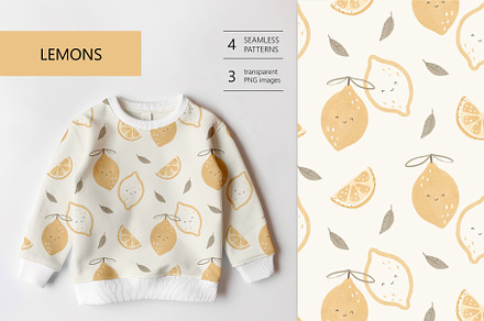 Lemons, a Pattern Graphic by Olena Kuznietsova
