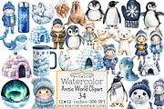 Watercolor Arctic World Clipart, a Seasonal Illustration by Design Market (Thumbnail 1 of 4)