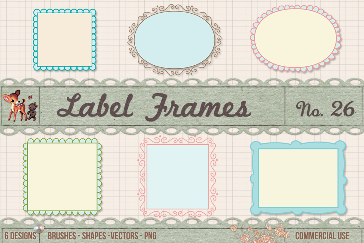 Retro Label Frames Shapes Set No 26, a Shape Add-On by starsunflowerstudio