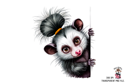 Cute Opossum PNG Clipart Bundle, a Graphic by Clipart Bloom (Thumbnail 5 of 11)