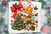 Cute Christmas Gingerbread Nurse PNG, a Seasonal Illustration by Rose Art (Thumbnail 1 of 4)