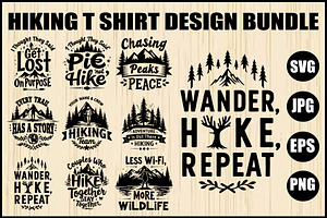 Hiking T-Shirt Quote Bundle, an Object Graphic by jahid234