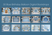 Blue Birthday Balloon Backdrops, a Background Graphic by 3Motional (Thumbnail 10 of 20)