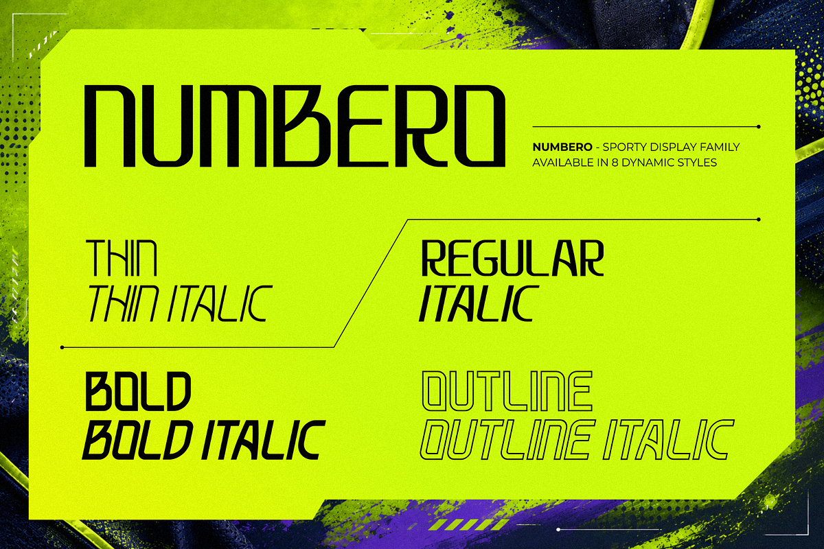 Numbero – Sporty Sans Serif, a Sans Serif Font by figuree studio (Photo 3 of 10)