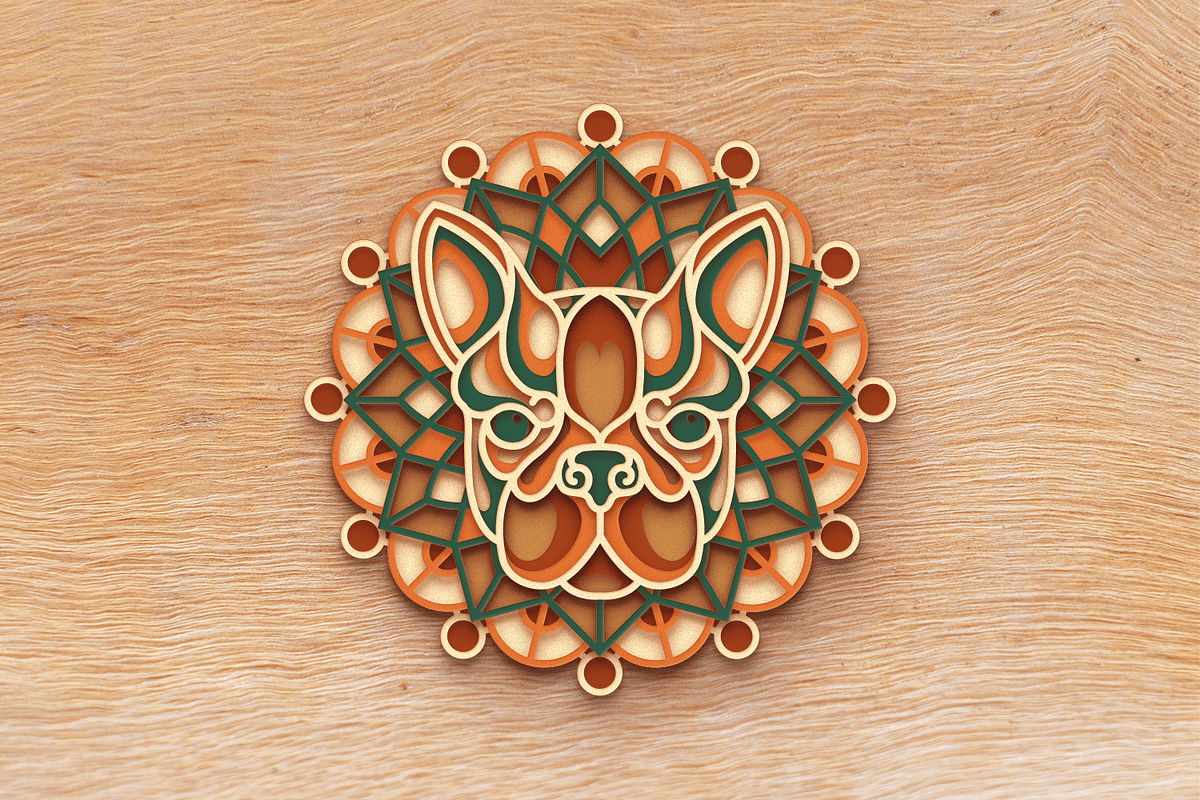 Dog 3D Mandala - SVG laser cut files, an Object Graphic by Arshad Ali (Photo 7 of 8)