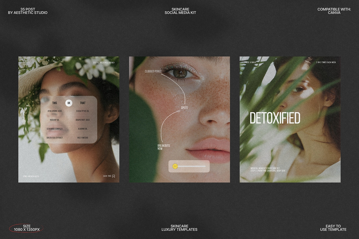 Modern Canva Skincare Post Set preview 8