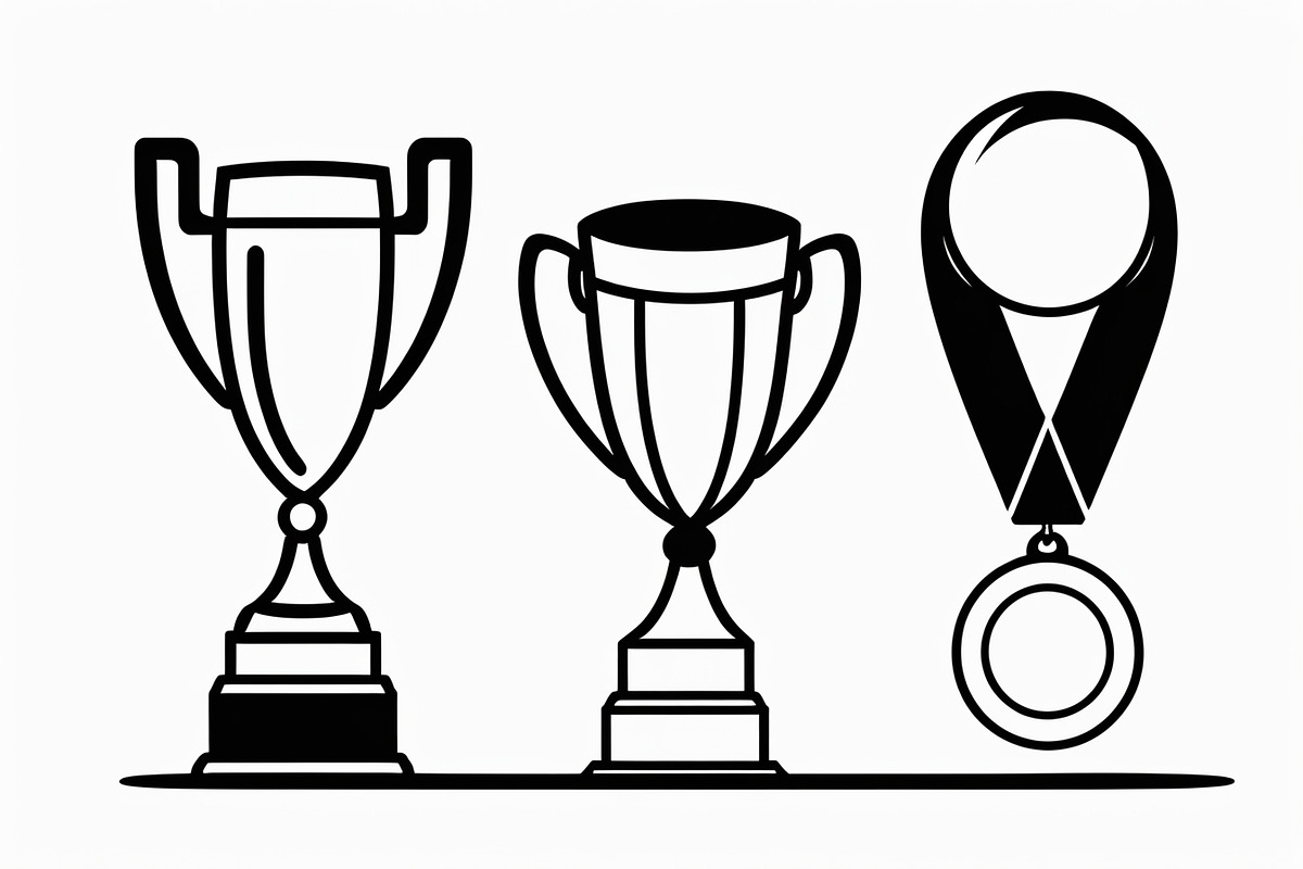 Trophy and Medal Silhouette Set, an Illustration by Gfx_Store (Photo 3 of 7)