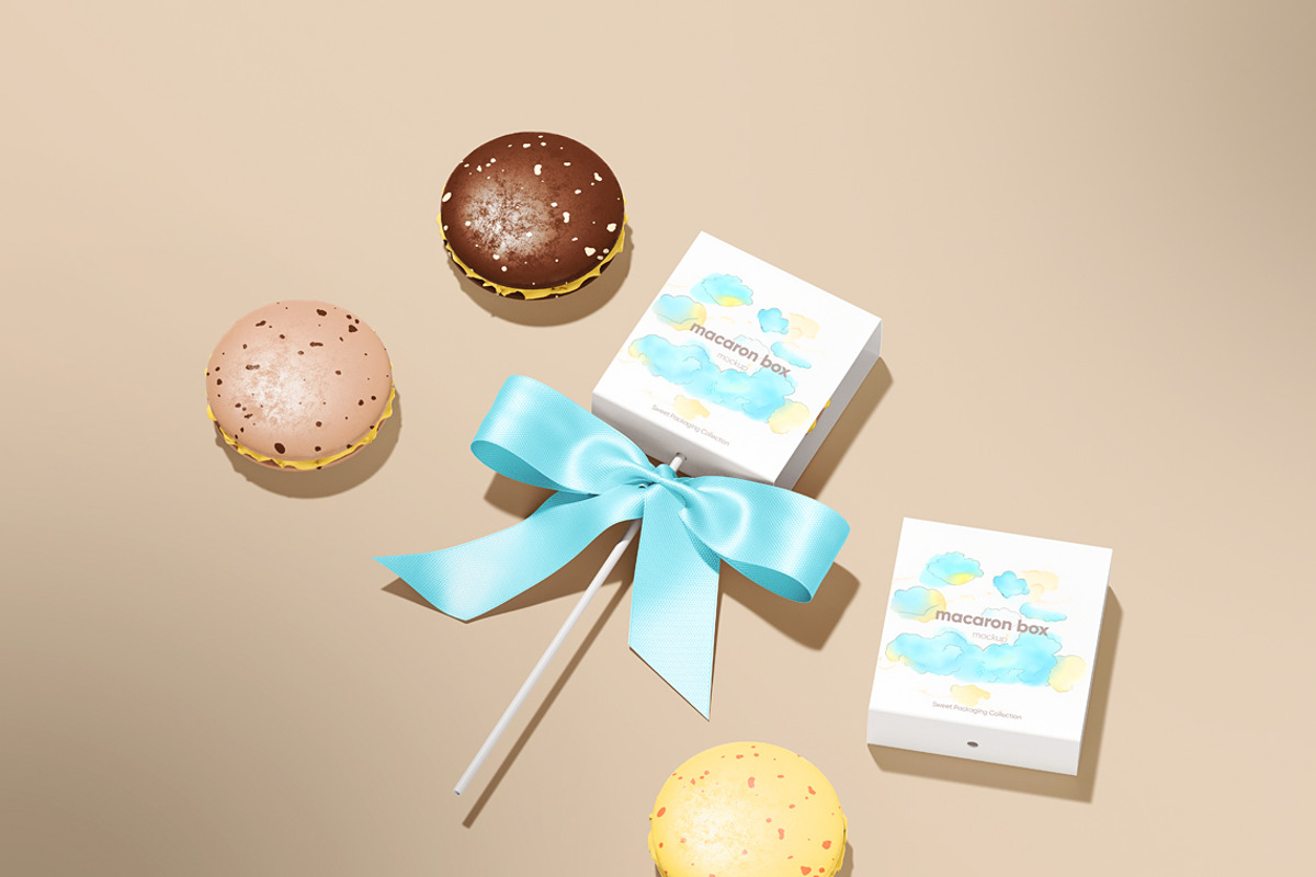 Macaron Box PSD Mockup, a Packaging Mockup by WebAndCat (Photo 7 of 9)