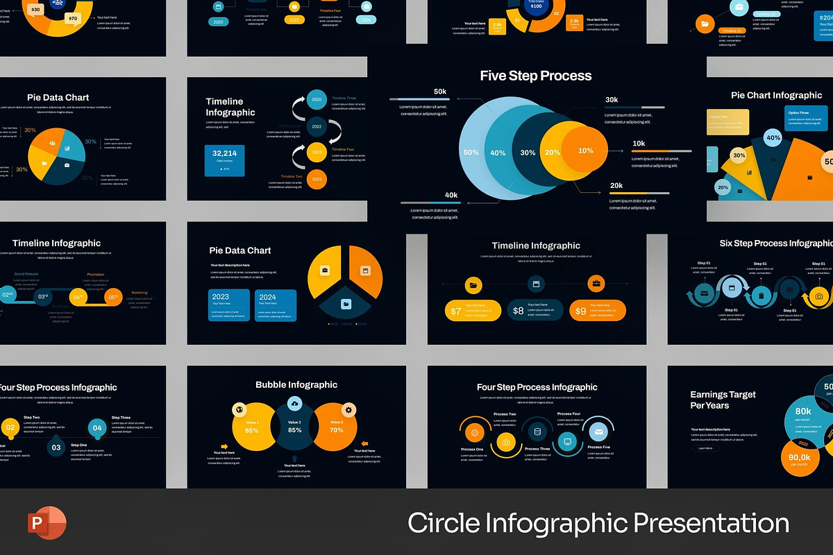 Circle Infographic Powerpoint, a Presentation Template by Fit-tee (Photo 1 of 2)
