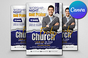 Praise & Worship Church Flyer Canva, a Flyer Template by Psd Templates (Thumbnail 1 of 2)
