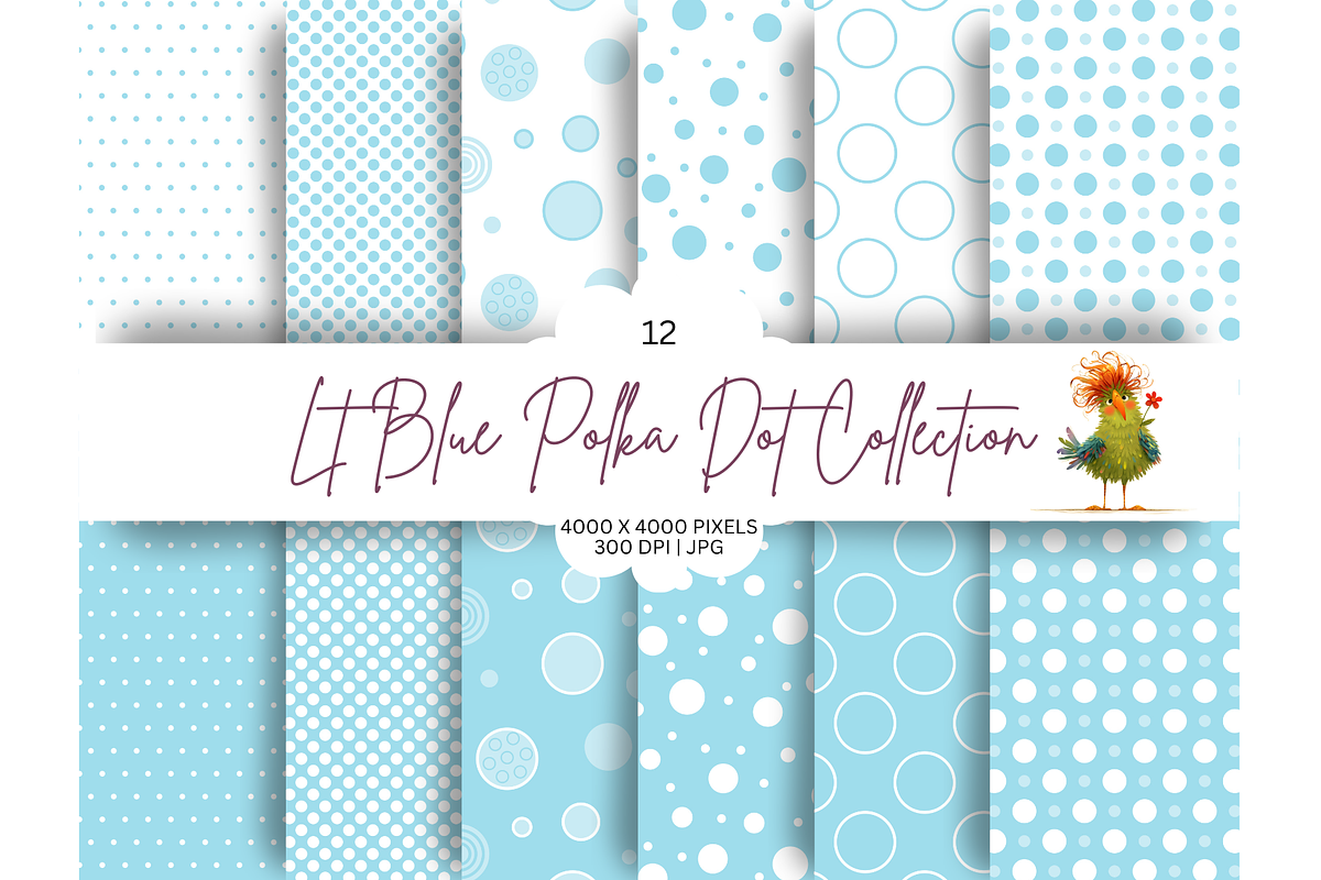 Light Blue Polka Dot Seamless Design, a Pattern Graphic by Earley Bird Design Studio (Photo 1 of 8)