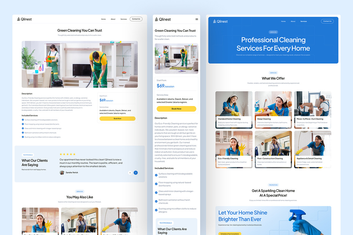 Home Cleaning Service Web UI Figma, an UI Kit Template by peterdraw (Photo 3 of 7)