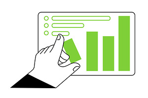 Person creates a table, works with, a Finance Illustration by undrey