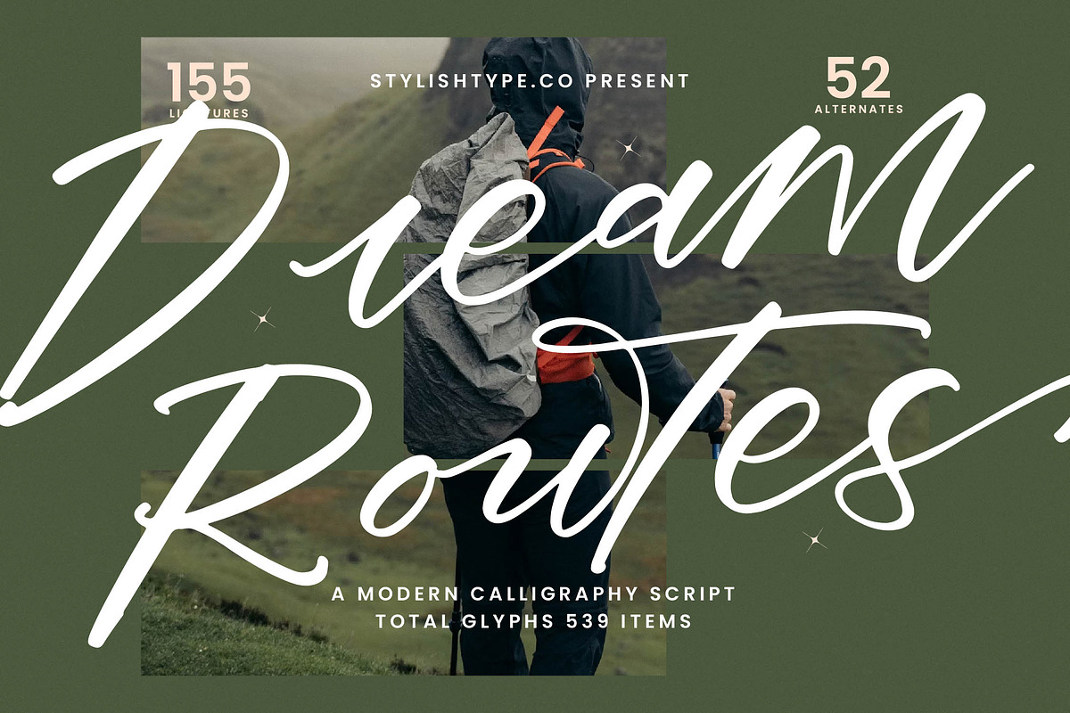 Dream Routes Modern Calligraphy, a Script Font by stylishtype.co (Photo 1 of 20)