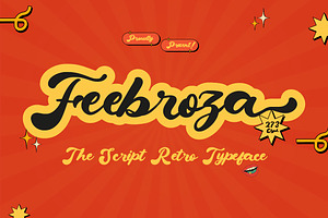 Feebroza - Script Retro Font, a Script Font by Dhabee