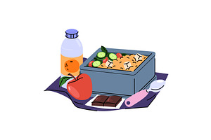 Lunchbox with vegetable salad and, a Food Illustration by Elegant Solution