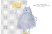 Cute Fluffy Monsters clipart, a Seasonal Illustration by AlenaVlasko stock Market (Thumbnail 2 of 5)
